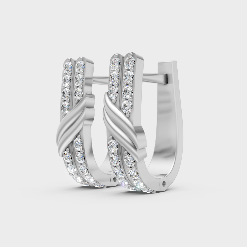 Premium White Gold Lab-Grown Diamond Hoop Earrings 0.10 Ct Each